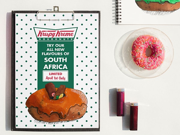 Gravity Sucks Design - Krispy Kreme April Fool's Flavours Illustrations